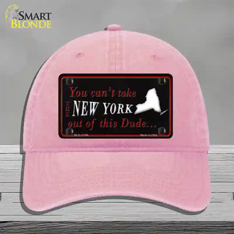 New York Dude Novelty License Plate Hat Unconstructed Cotton / Pink