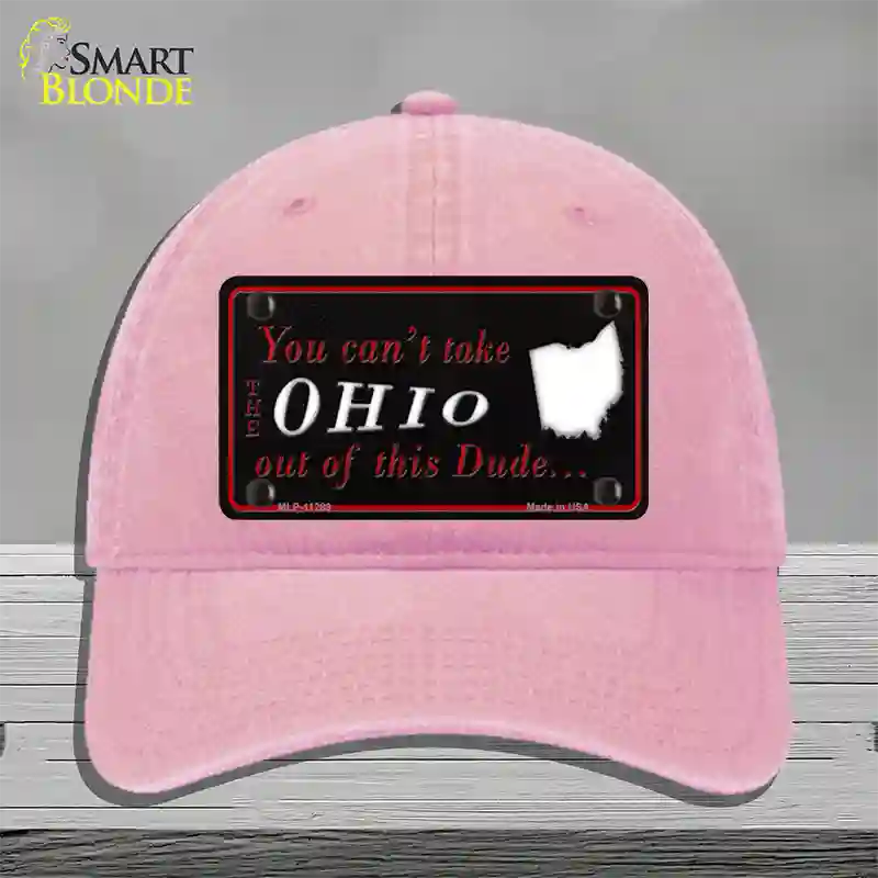 Ohio Dude Novelty License Plate Hat Unconstructed Cotton / Pink