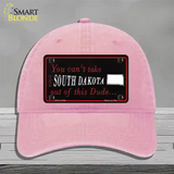 South Dakota Dude Novelty License Plate Hat Unconstructed Cotton / Pink