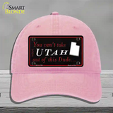 Utah Dude Novelty License Plate Hat Unconstructed Cotton / Pink