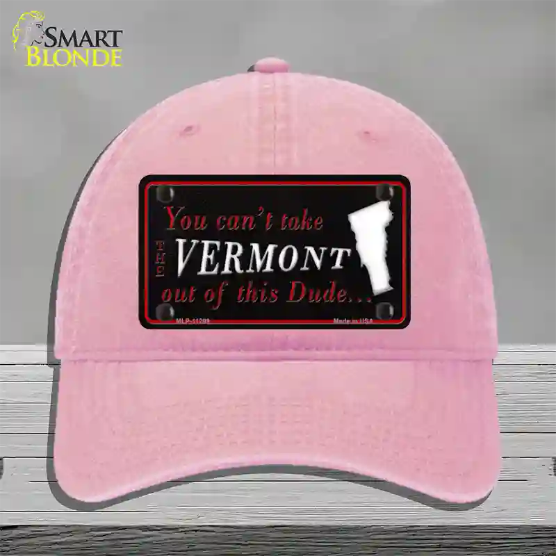 Vermont Dude Novelty License Plate Hat Unconstructed Cotton / Pink