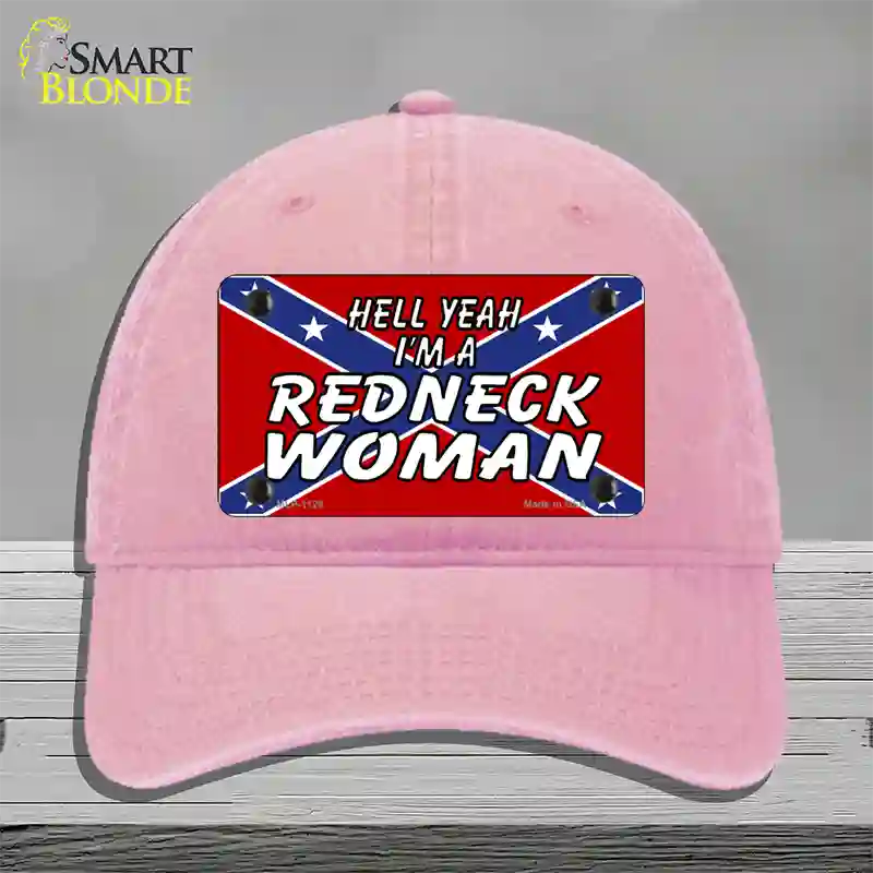 Redneck Woman Novelty License Plate Hat Unconstructed Cotton / Pink