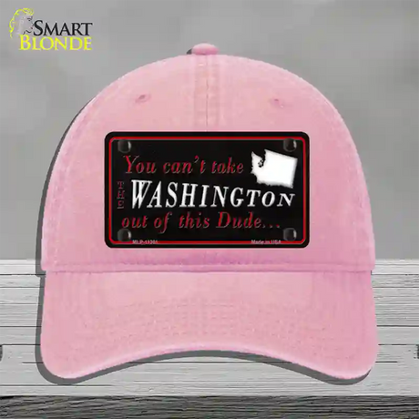 Washington Dude Novelty License Plate Hat Unconstructed Cotton / Pink