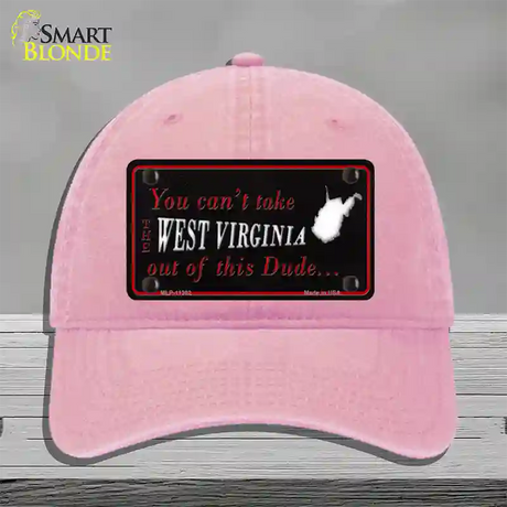 West Virginia Dude Novelty License Plate Hat Unconstructed Cotton / Pink