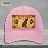 Boston Terrier Novelty License Plate Hat Unconstructed Cotton / Pink