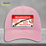 Do Not Expect A Warning Shot Novelty License Plate Hat Unconstructed Cotton / Pink