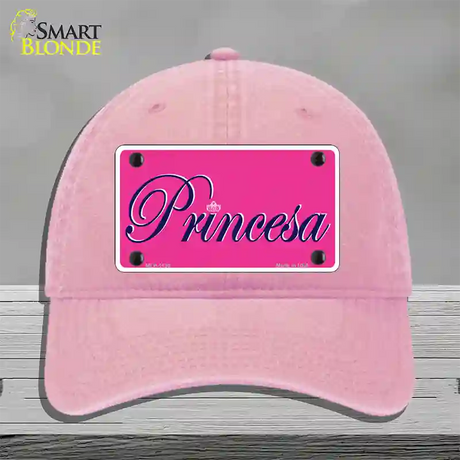 Princesa Novelty License Plate Hat Unconstructed Cotton / Pink