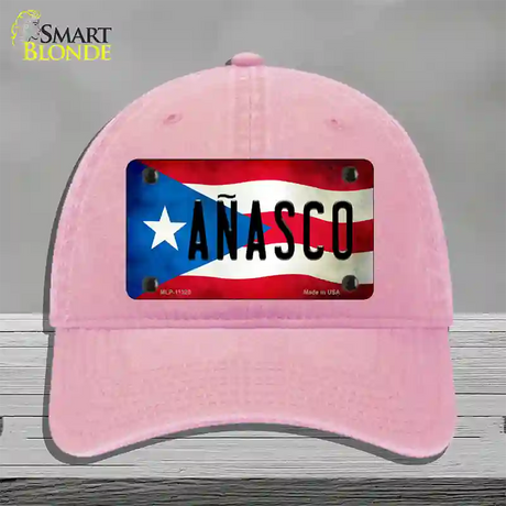 Anasco Puerto Rico Flag Novelty License Plate Hat Unconstructed Cotton / Pink