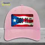 Cabo Rojo Puerto Rico Flag Novelty License Plate Hat Unconstructed Cotton / Pink