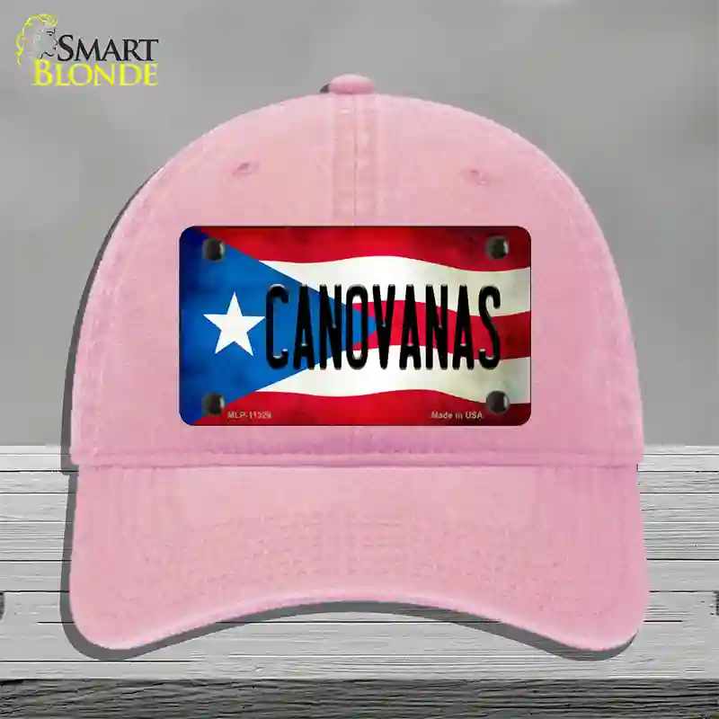 Canovanas Puerto Rico Flag Novelty License Plate Hat Unconstructed Cotton / Pink