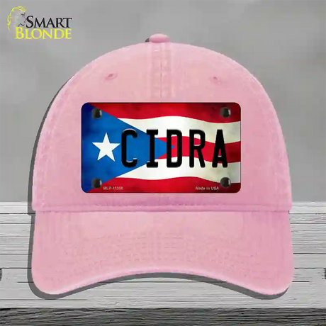 Cidra Puerto Rico Flag Novelty License Plate Hat Unconstructed Cotton / Pink