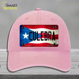 Culebra Puerto Rico Flag Novelty License Plate Hat Unconstructed Cotton / Pink