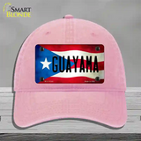 Guayama Puerto Rico Flag Novelty License Plate Hat Unconstructed Cotton / Pink