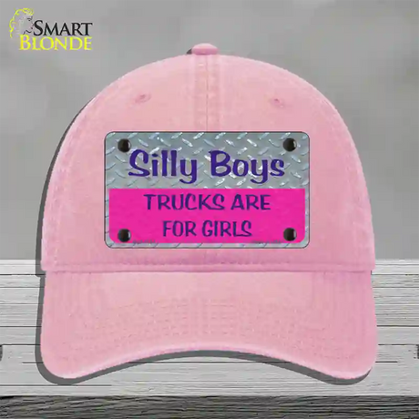 Silly Boys Novelty License Plate Hat Unconstructed Cotton / Pink