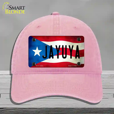 Jayuya Puerto Rico Flag Novelty License Plate Hat Unconstructed Cotton / Pink