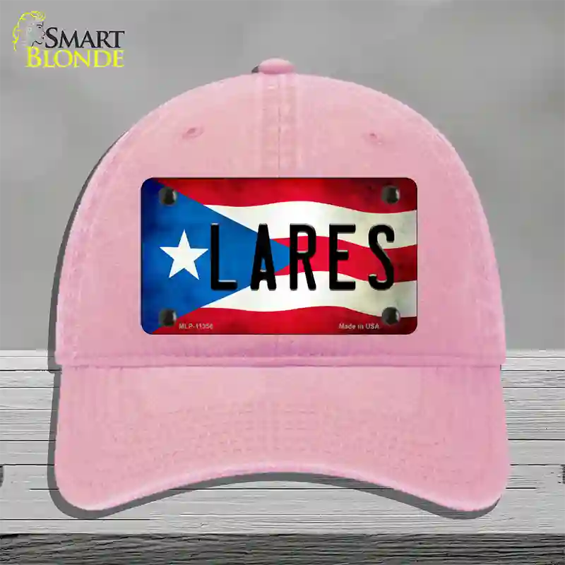 Lares Puerto Rico Flag Novelty License Plate Hat Unconstructed Cotton / Pink