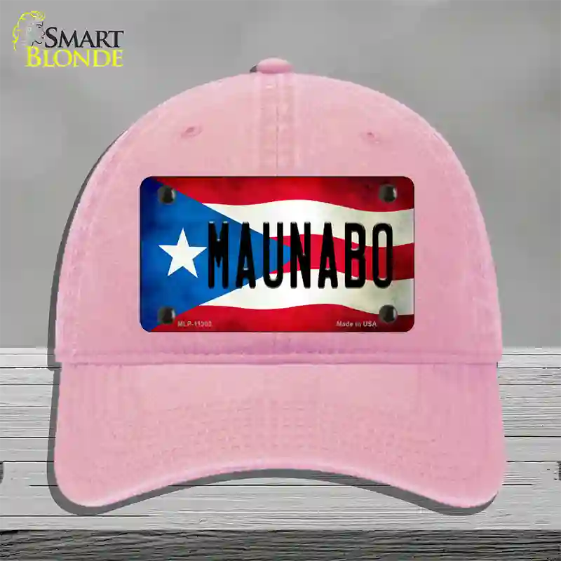 Maunabo Puerto Rico Flag Novelty License Plate Hat Unconstructed Cotton / Pink