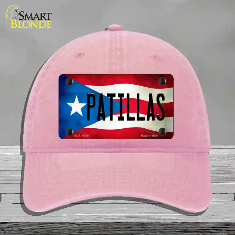 Patillas Puerto Rico Flag Novelty License Plate Hat Unconstructed Cotton / Pink