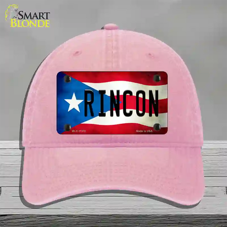 Rincon Puerto Rico Flag Novelty License Plate Hat Unconstructed Cotton / Pink