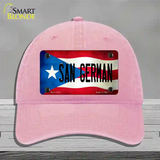 San German Puerto Rico Flag Novelty License Plate Hat Unconstructed Cotton / Pink