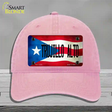 Trujillo Alto Puerto Rico Flag Novelty License Plate Hat Unconstructed Cotton / Pink