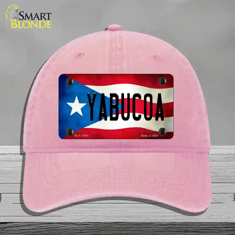 Yabucoa Puerto Rico Flag Novelty License Plate Hat Unconstructed Cotton / Pink