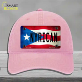 Nyrican Puerto Rico Flag Novelty License Plate Hat Unconstructed Cotton / Pink