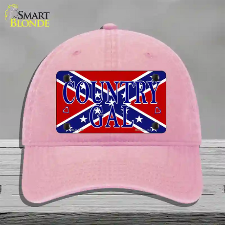 Confederate Country Gal Novelty License Plate Hat Unconstructed Cotton / Pink