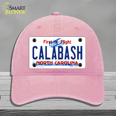 Calabash North Carolina Novelty License Plate Hat Unconstructed Cotton / Pink