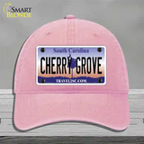 Cherry Grove South Carolina Novelty License Plate Hat Unconstructed Cotton / Pink