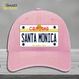 Santa Monica California Novelty License Plate Hat Unconstructed Cotton / Pink