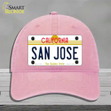 San Jose California Novelty License Plate Hat Unconstructed Cotton / Pink