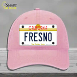 Fresno California Novelty License Plate Hat Unconstructed Cotton / Pink