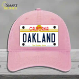 Oakland California Novelty License Plate Hat Unconstructed Cotton / Pink