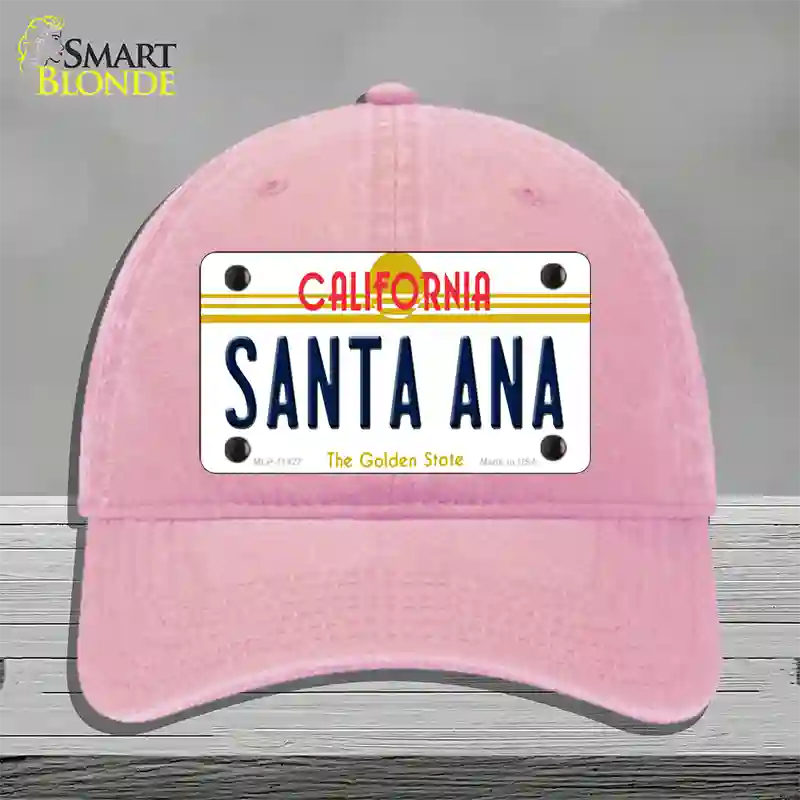 Santa Ana California Novelty License Plate Hat Unconstructed Cotton / Pink