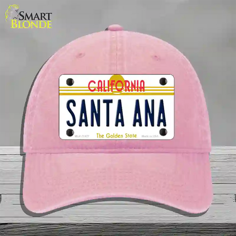 Santa Ana California Novelty License Plate Hat Unconstructed Cotton / Pink