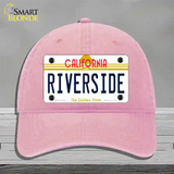 Riverside California Novelty License Plate Hat Unconstructed Cotton / Pink