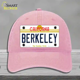 Berkeley California Novelty License Plate Hat Unconstructed Cotton / Pink