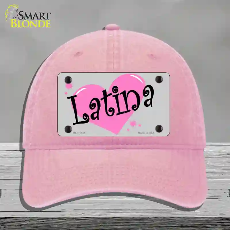 Latina Novelty License Plate Hat Unconstructed Cotton / Pink