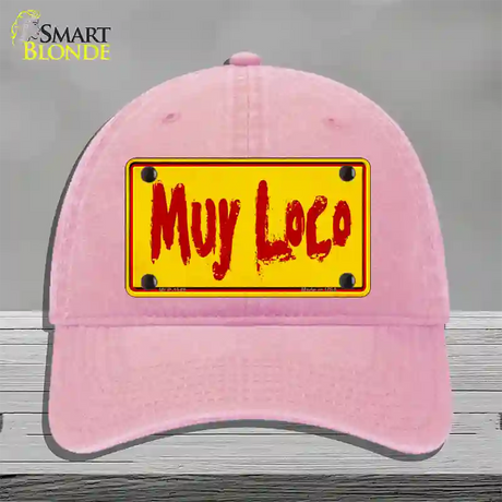 Muy Loco Novelty License Plate Hat Unconstructed Cotton / Pink