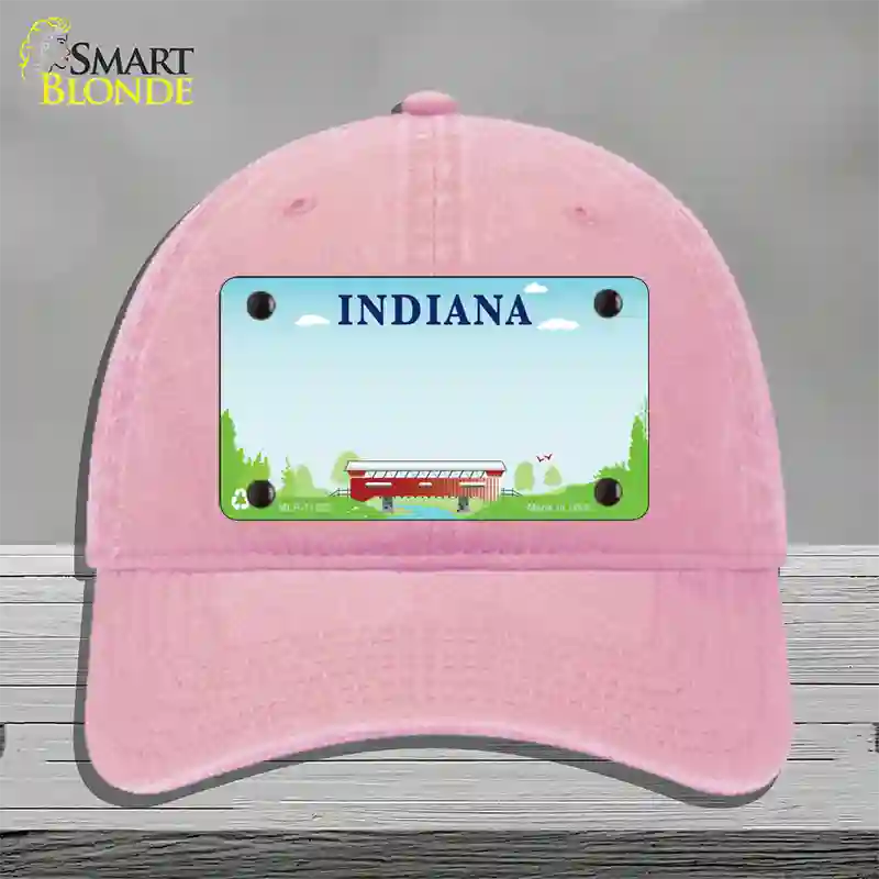 Indiana Recycle State Blank Novelty License Plate Hat Unconstructed Cotton / Pink