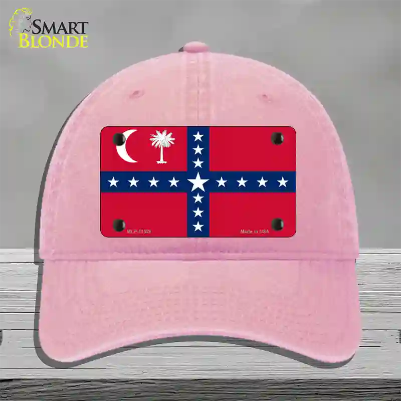 South Carolina Sovereignty Flag Novelty License Plate Hat Unconstructed Cotton / Pink