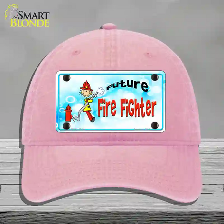 Future Fire Fighter Novelty License Plate Hat Unconstructed Cotton / Pink