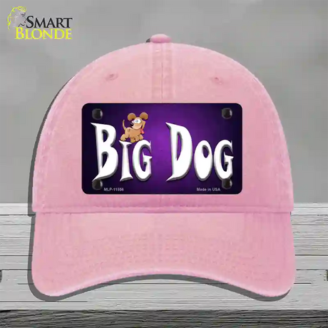 Big Dog Novelty License Plate Hat Unconstructed Cotton / Pink