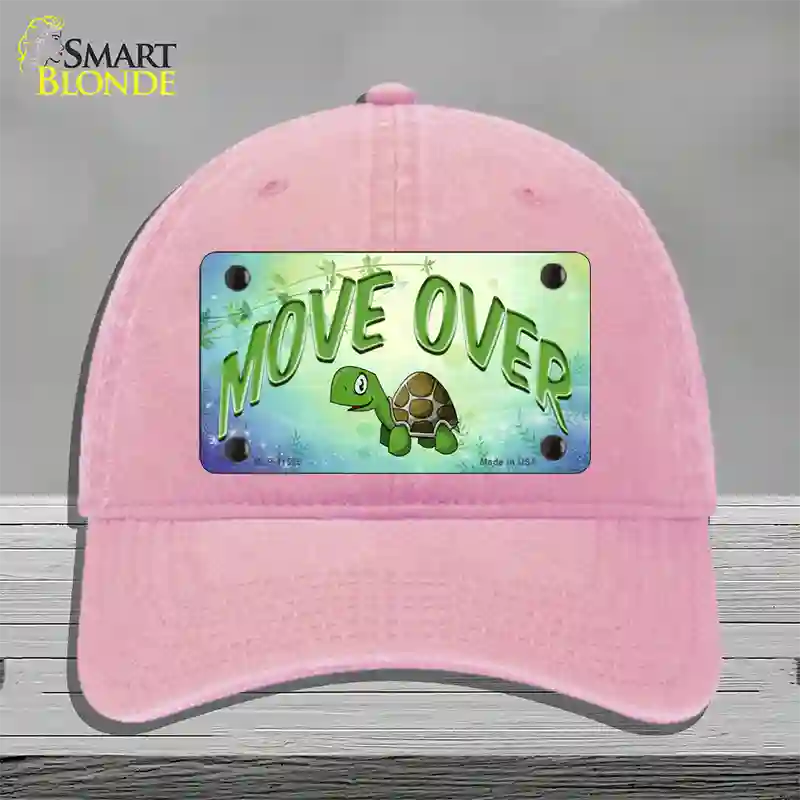 Move Over Novelty License Plate Hat Unconstructed Cotton / Pink