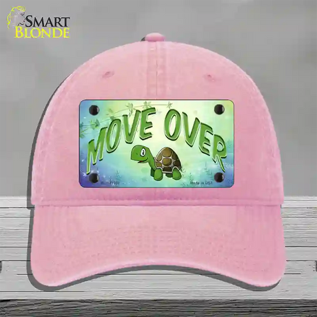 Move Over Novelty License Plate Hat Unconstructed Cotton / Pink