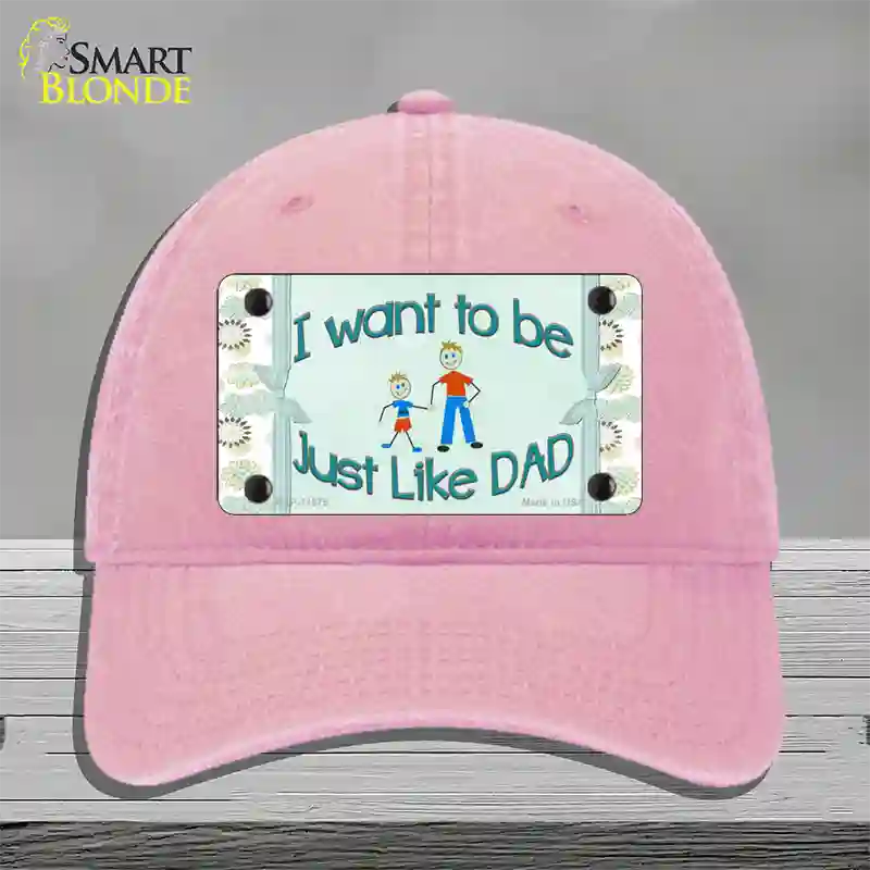 Just Like Dad Novelty License Plate Hat Unconstructed Cotton / Pink