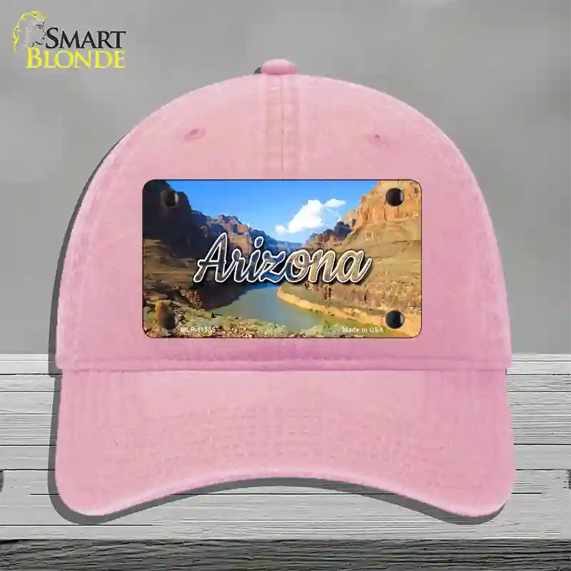 Arizona Canyon State Novelty License Plate Hat Unconstructed Cotton / Pink