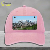 Kansas Downtown Skyline State Novelty License Plate Hat Unconstructed Cotton / Pink