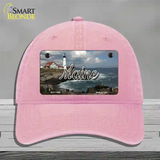 Maine Lighthouse Beach State Novelty License Plate Hat Unconstructed Cotton / Pink